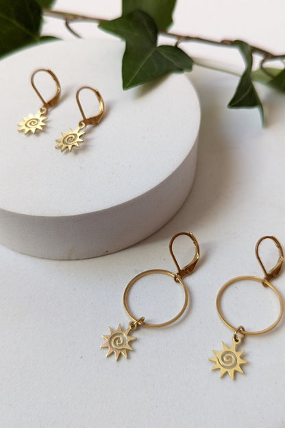 SEROTONINE DESIGN Collection Harmonie — Boucles d'oreilles Soleil spirale simple Boucles d'oreilles by Sérotonine Design | Roxy Lama